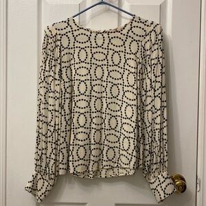 Off white and black dotted blouse